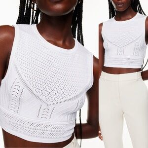 Aritzia Babaton Pointelle Tank Top White Knit Small S